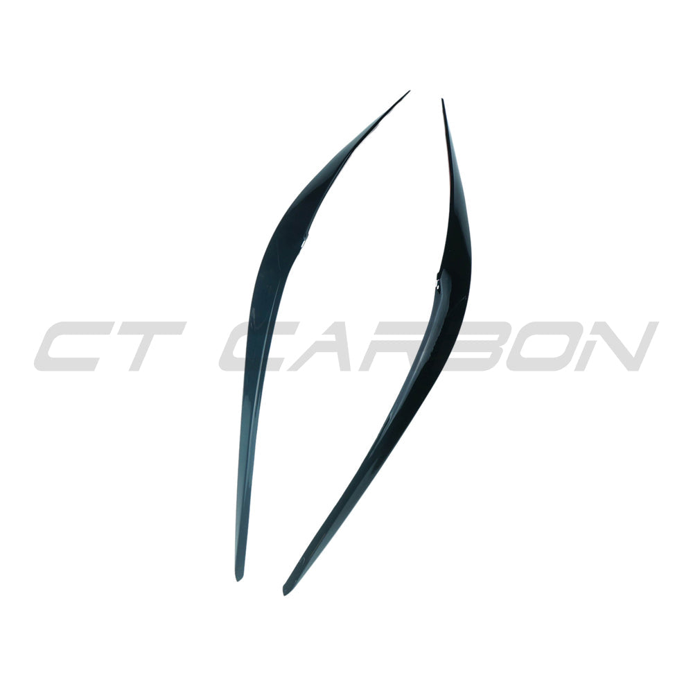 BMW M2 F87 and F22 2 Series gloss black eyelid/eyebrow accessories by CT Carbon, shown on the vehicle.