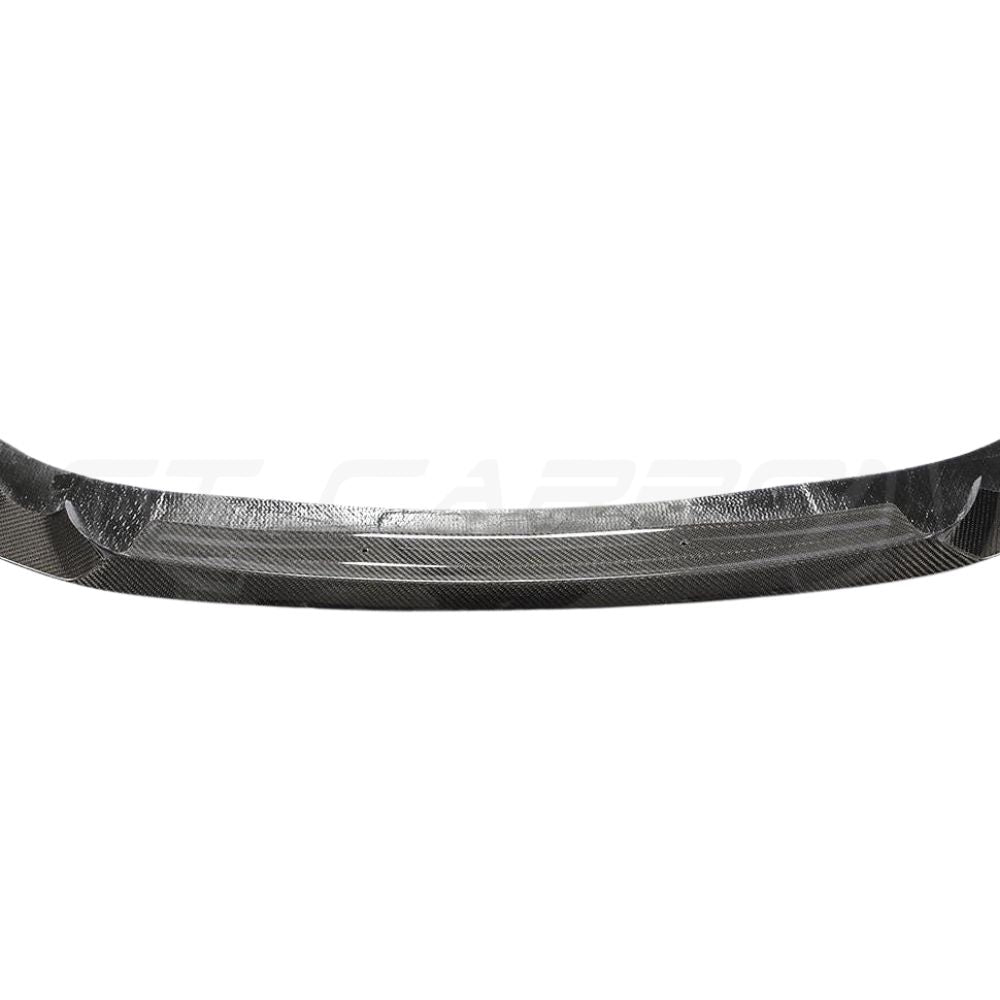 BMW M2 F87 N55 CT Carbon OG carbon fiber splitter, V4 style, mounted on front of the sporty coupe for enhanced aerodynamics.