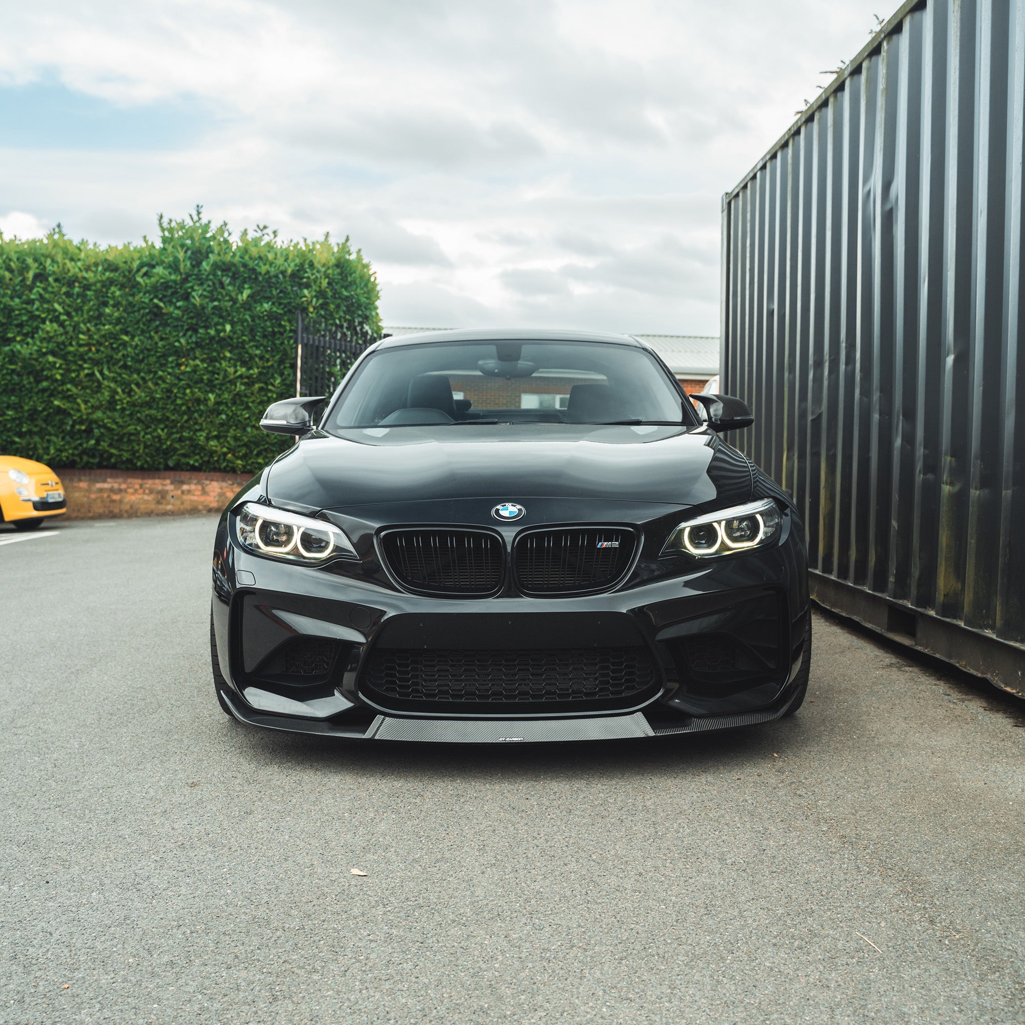 BMW M2 F87 N55 2015-2017 CT Carbon carbon fiber splitter, V2 style, designed for aggressive front-end styling.