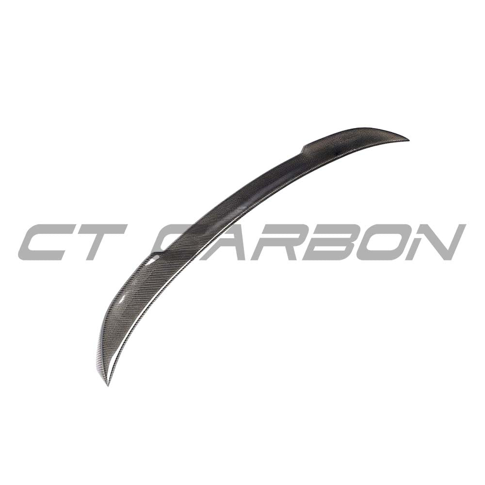 BMW 2 Series F22 2014-2020 full carbon fiber kit by CT Carbon, featuring a CS-style spoiler on a sleek black car.