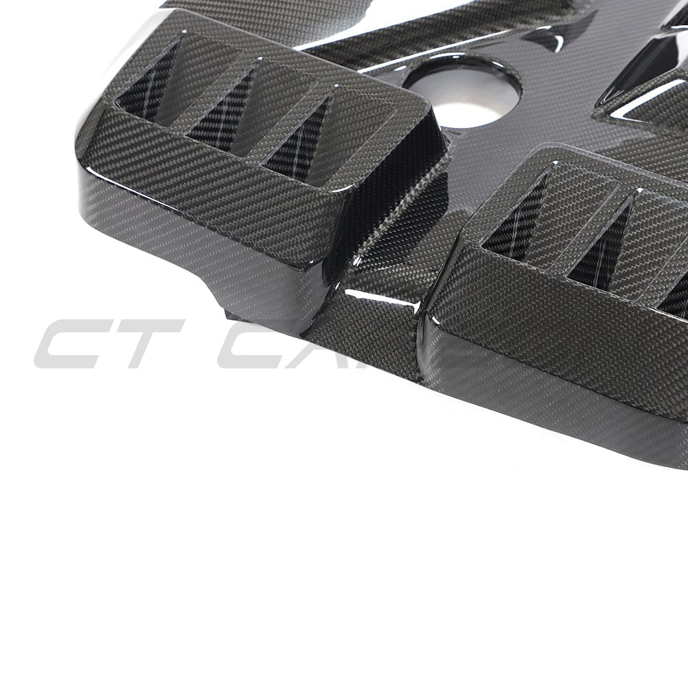 BMW M2 M3 M4 G87 G80 G81 G82 G83 Carbon Fibre Engine Dress Up Kit by CT Carbon, showing sleek carbon fibre components.