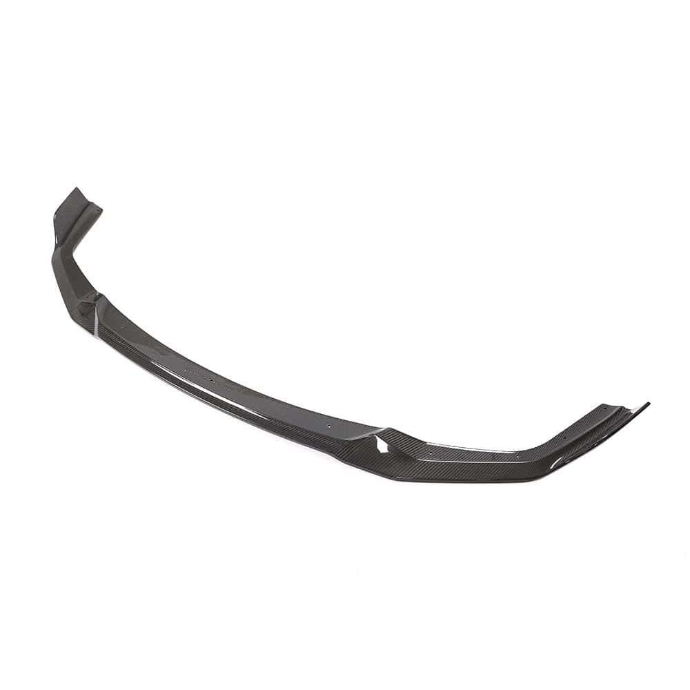BMW M2C F87 carbon fiber splitter by CT Carbon, V4 CS style, showcasing lightweight, aerodynamic front splitter for enhanced performance.