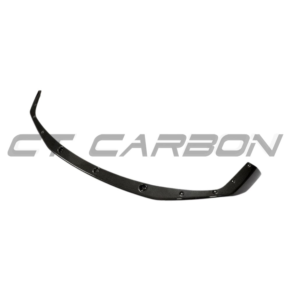 BMW M2C F87 full carbon fiber kit including splitter, shown on the car, crafted by CT Carbon for lightweight performance and style.