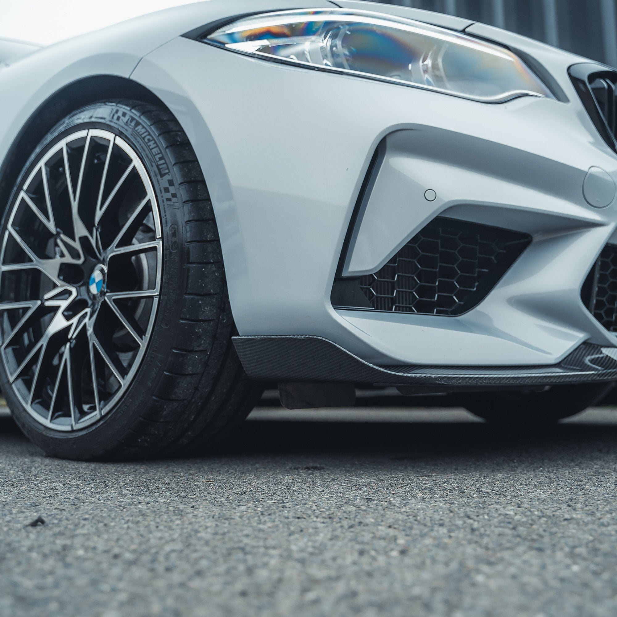 BMW M2C F87 full carbon fiber kit by CT Carbon, featuring V3 CS-style components on a sleek sports car.