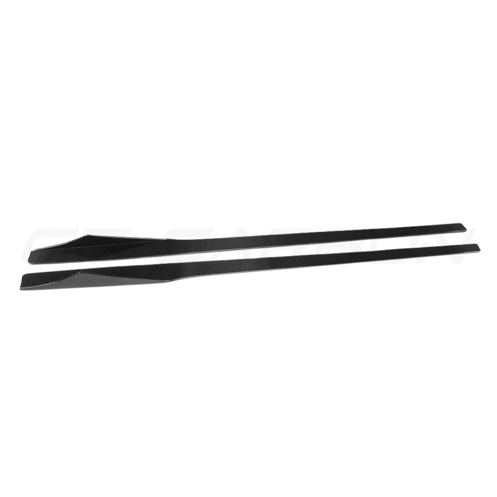 BMW M2 F87 carbon fibre side skirts by CT Carbon, sleek V2 design, mounted on the car’s sides for sporty style.