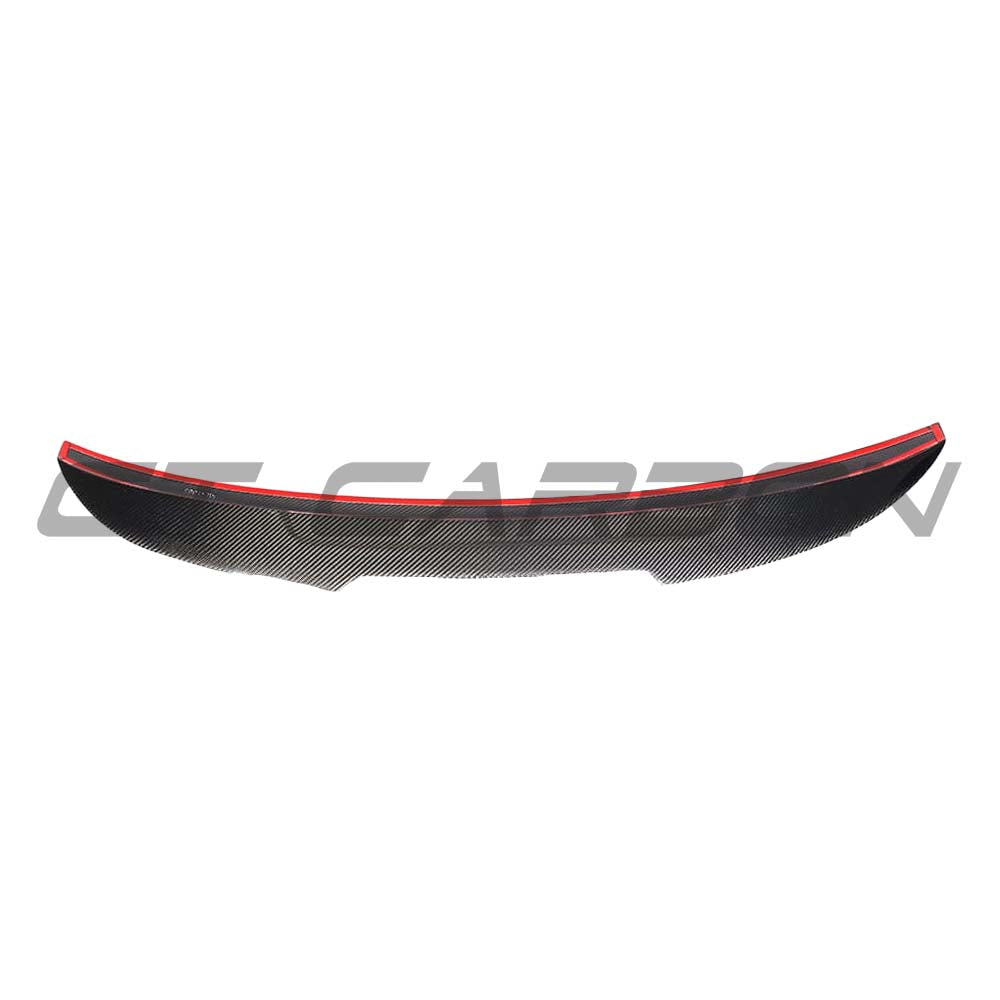BMW M3 and 3 Series E92 carbon fiber spoiler by CT Carbon, showcasing a sleek, aerodynamic V2 spoiler design.