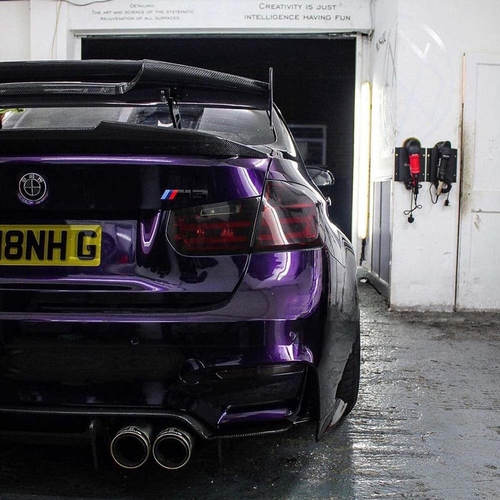 BMW M3 F80 F30 carbon fibre spoiler by CT Carbon, V3 model, featuring a sleek ducktail style for sporty aerodynamic enhancement.