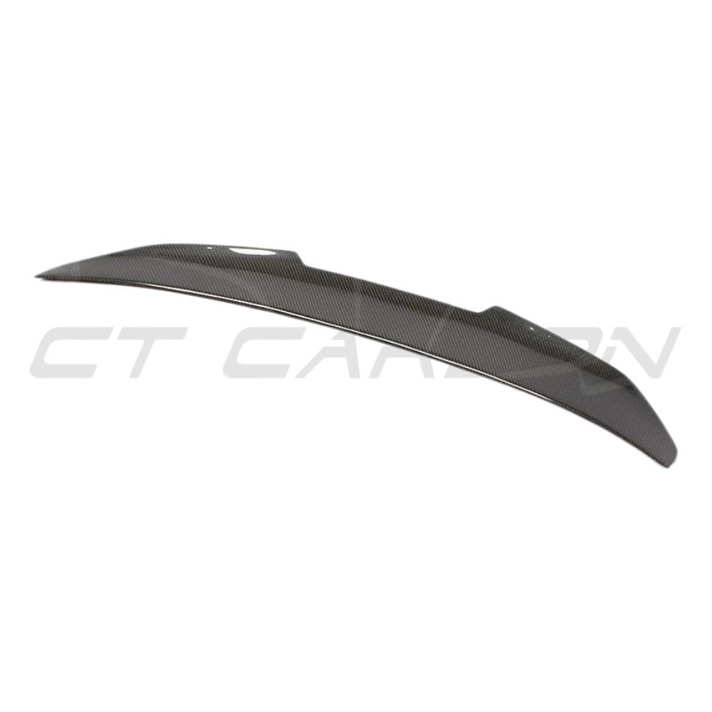 BMW F30 3 Series 2011-2019 full carbon fiber kit by CT Carbon, featuring a sleek carbon fiber spoiler and ducktail style design.