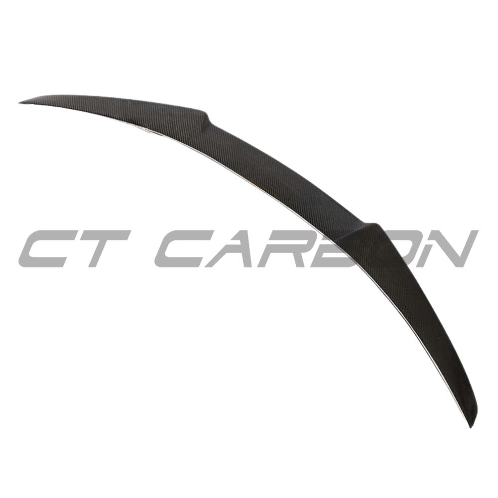 BMW F30 3 Series 2011-2019 CT Carbon full carbon fibre kit with V8 style spoiler on a sleek car.