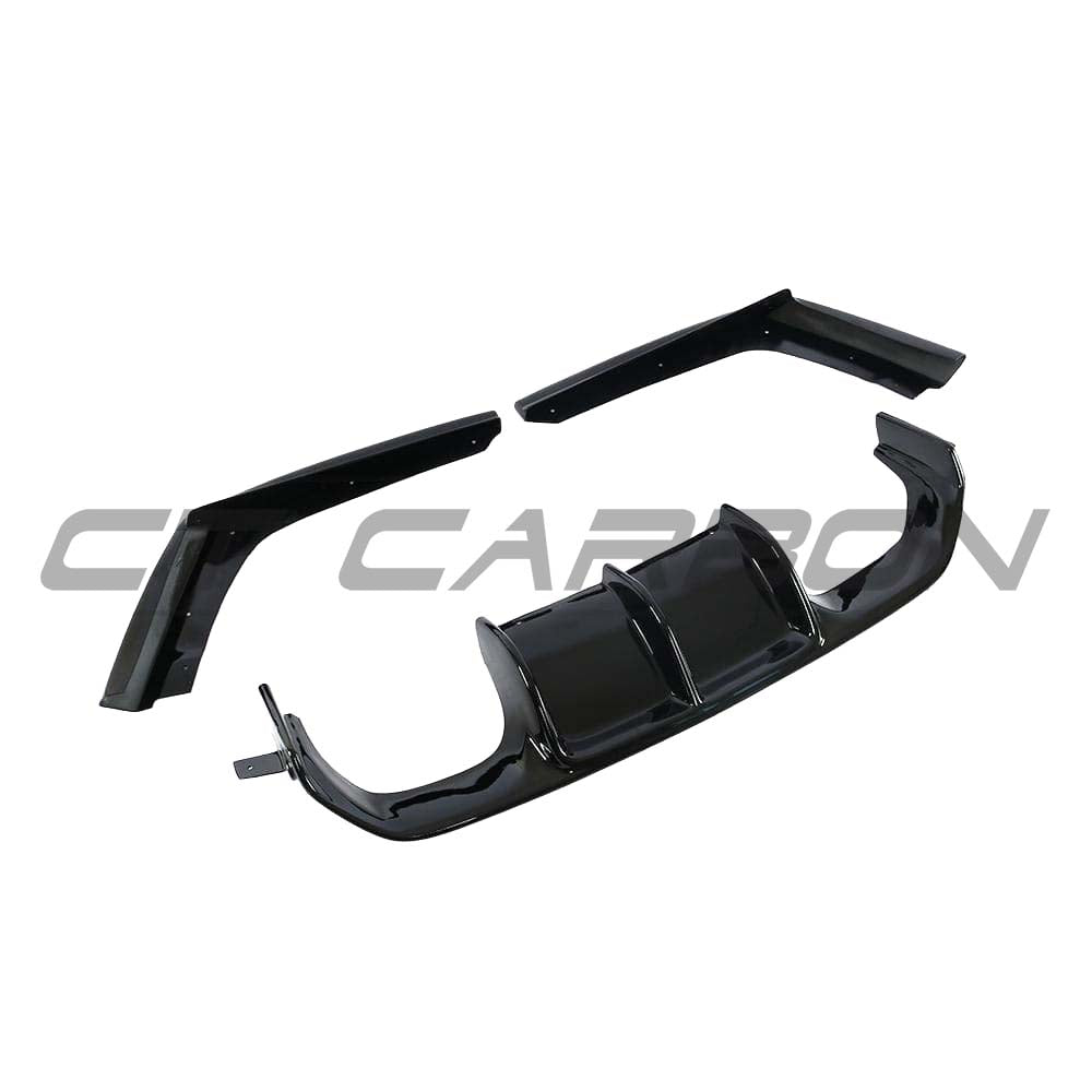 BMW M3 F80 2014-2020 full gloss black kit by CT Carbon, showing sleek black carbon fiber exterior parts on the car.