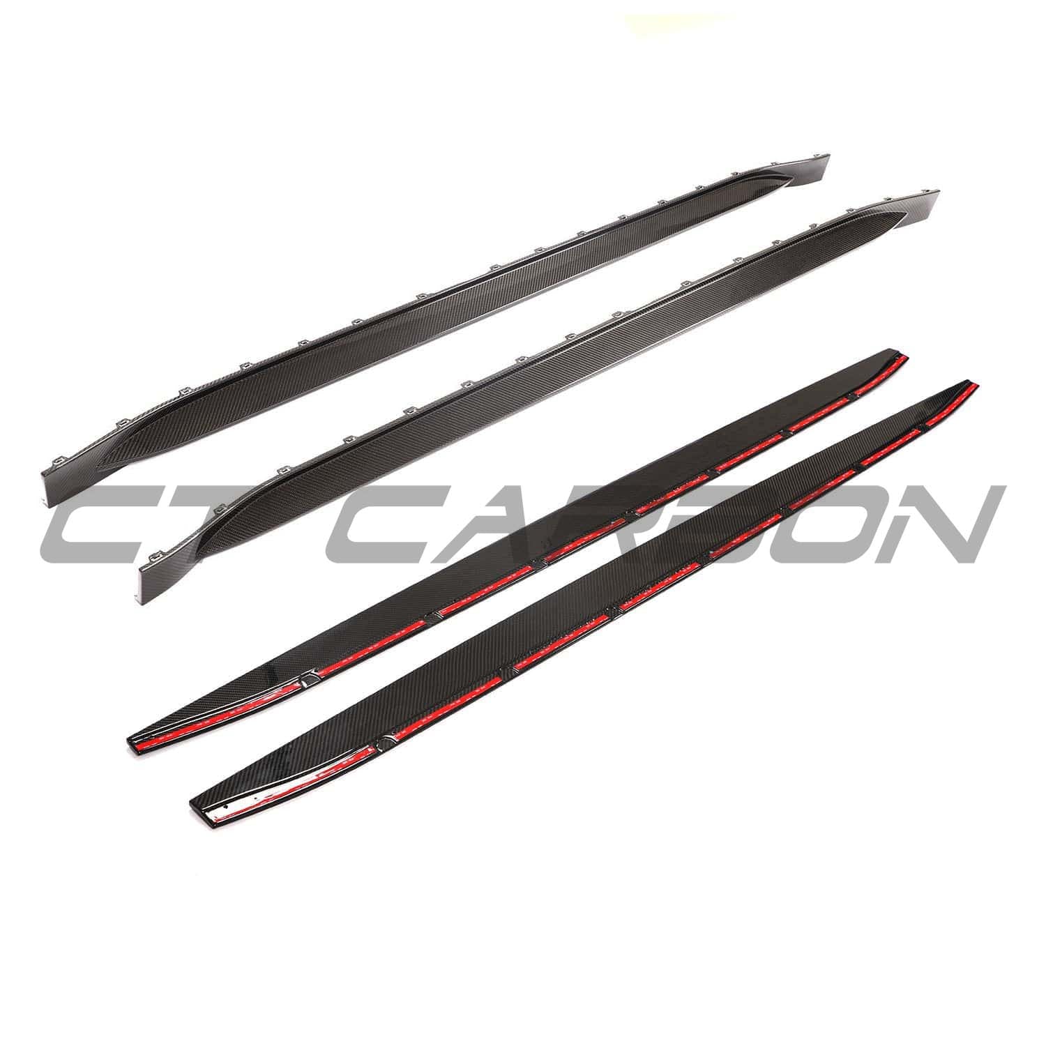 BMW G81 M3 Touring 2022+ full carbon fibre kit with side skirt replacement extension by CT Carbon, showcasing sleek, lightweight design.