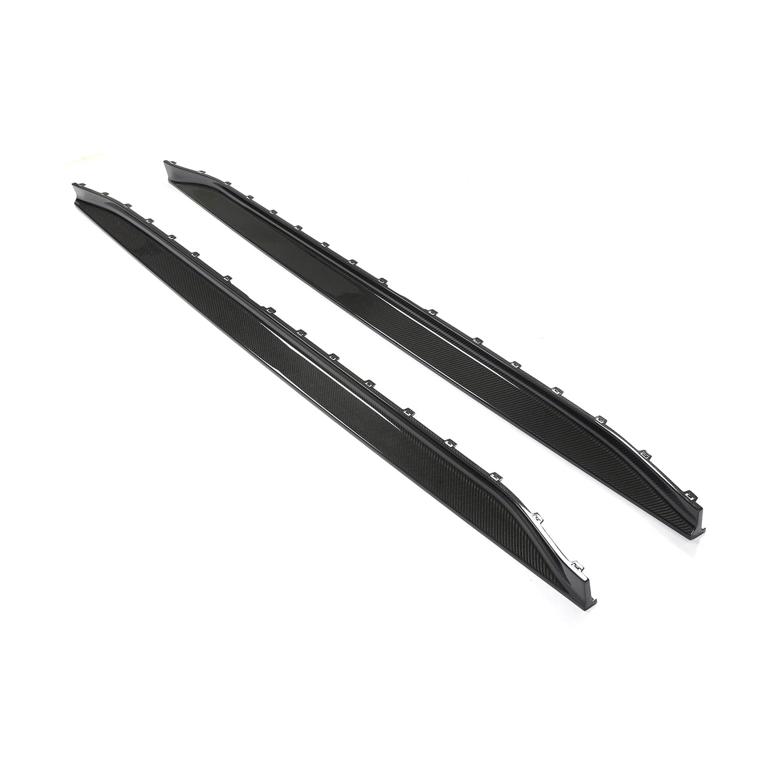 BMW M3 G80 G81 carbon fiber side skirt replacement by CT Carbon, showcasing sleek, lightweight side skirts on the vehicle.