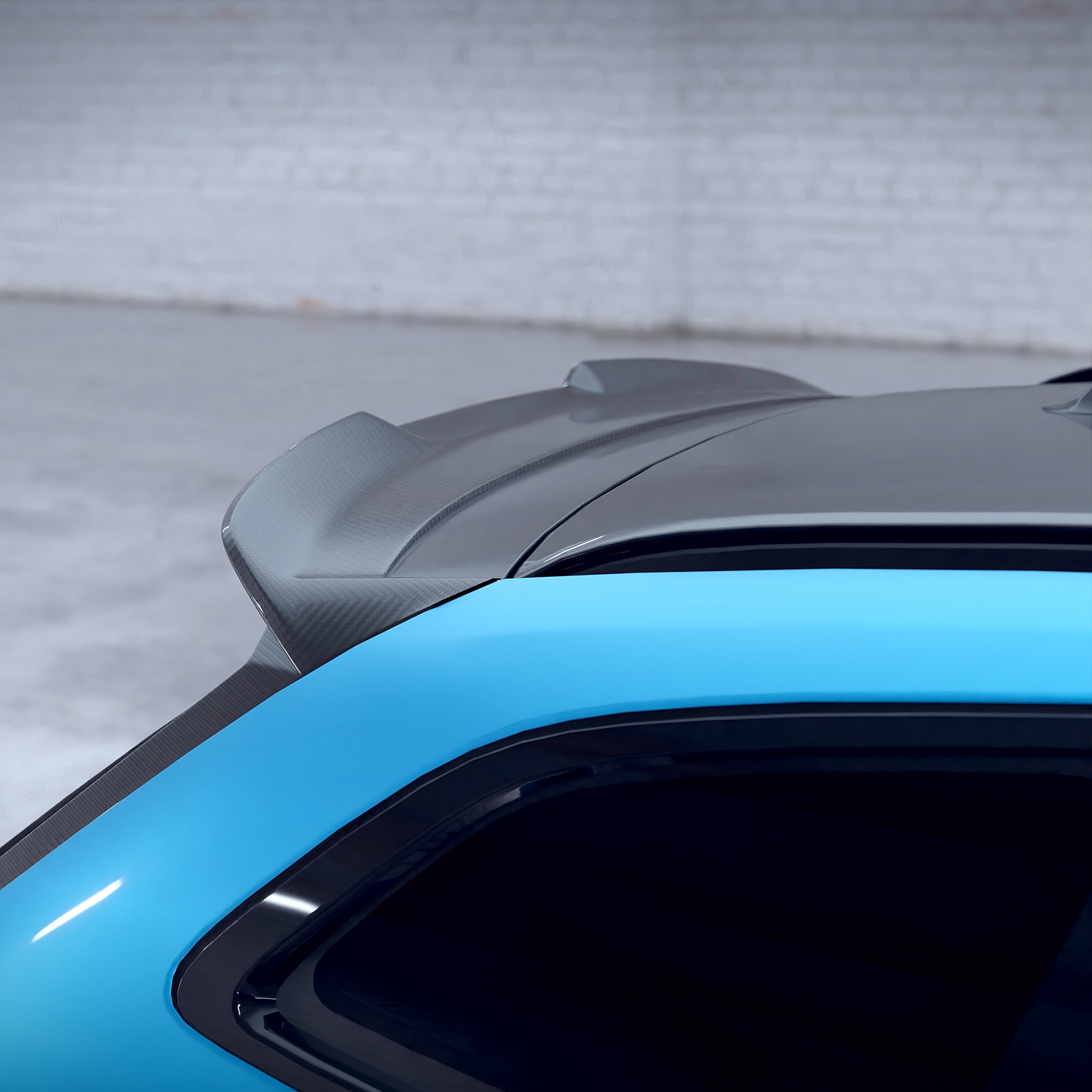 BMW M3 G81 G21 carbon fibre spoiler by CT Design, showcasing sleek aerodynamic design on the car's rear.