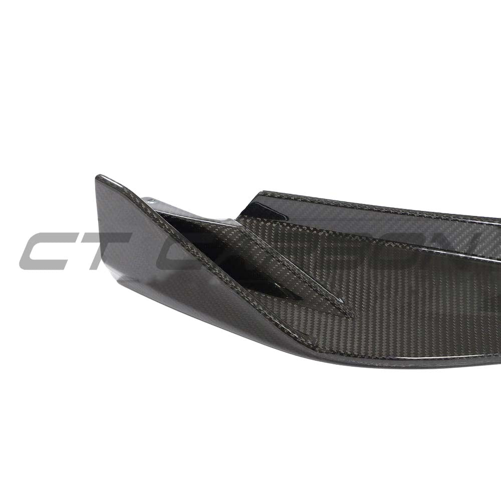 BMW G80 M3 carbon fibre kit by CT Carbon, featuring a V4 splitter with detailed carbon fibre finish on the full car kit.