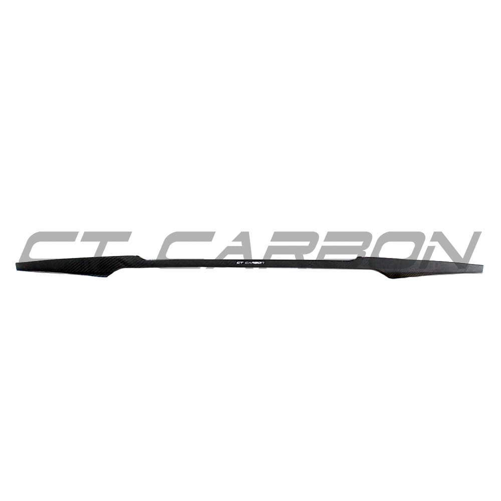 BMW M3 G80 G20 carbon fibre spoiler by CT Carbon, V8 style, showing sleek aerodynamic design on the car's rear.