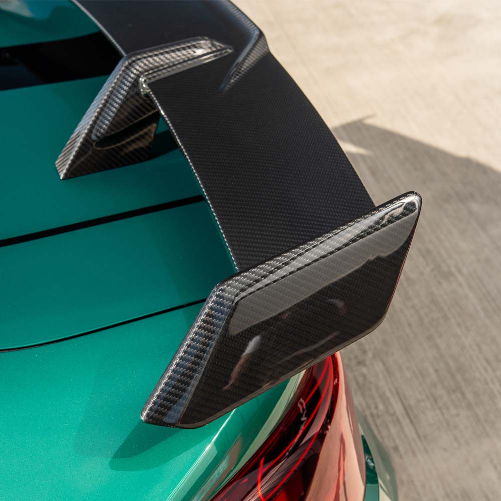 BMW G80 M3 and G82 M4 Carbon Fibre Spoiler by CT Carbon, sporty MP style wing for enhanced aerodynamics.