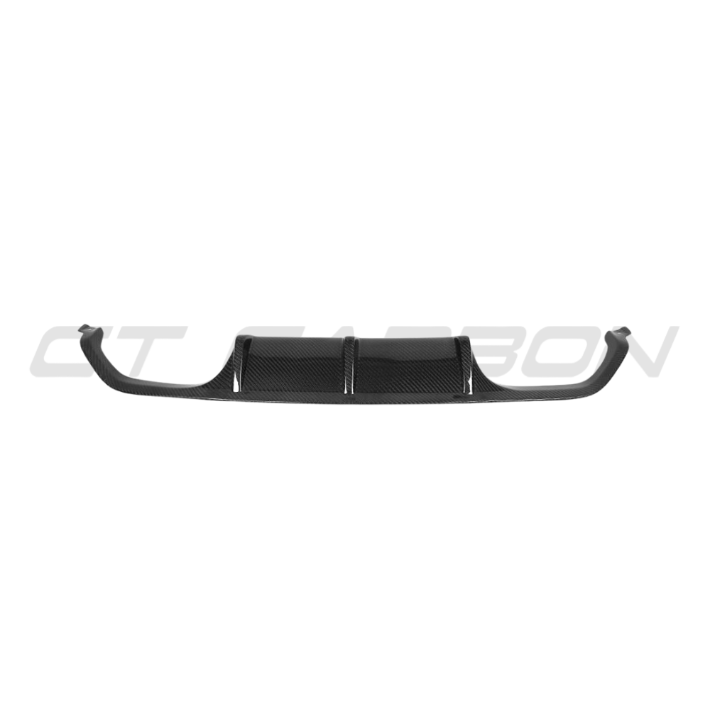 BMW F82 M4 Coupe 2014-2020 CT Carbon full carbon fibre kit, including hood, side mirrors, and rear diffuser, showcasing lightweight carbon details.
