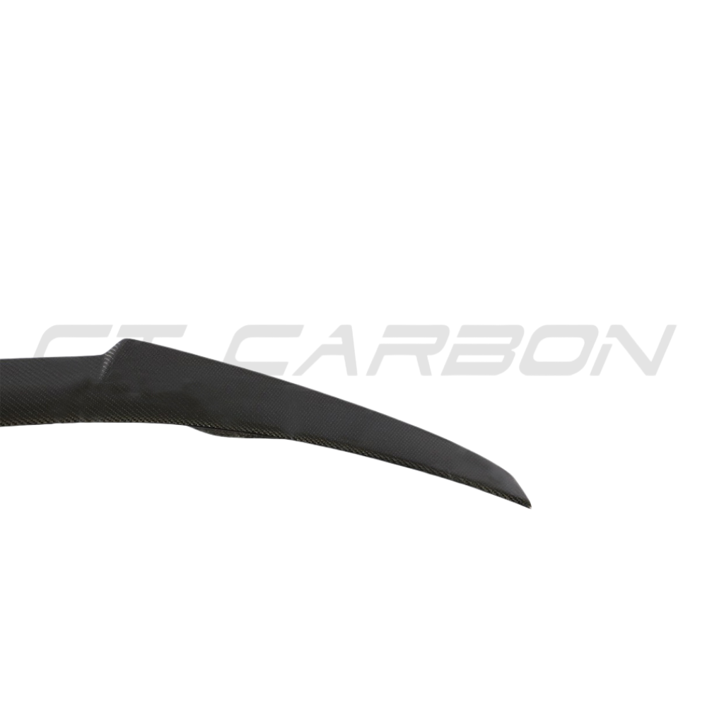BMW F82 M4 Coupe 2014-2020 CT Carbon full carbon fiber kit, MP style, shown on a sleek black BMW M4 coupe.