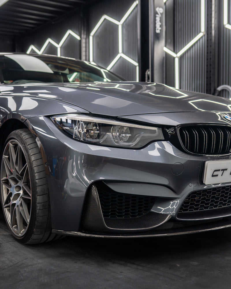 BMW F82 M4 Coupe 2014-2020 CT Carbon full carbon fibre kit, including hood, roof, and trunk with MP style accents.