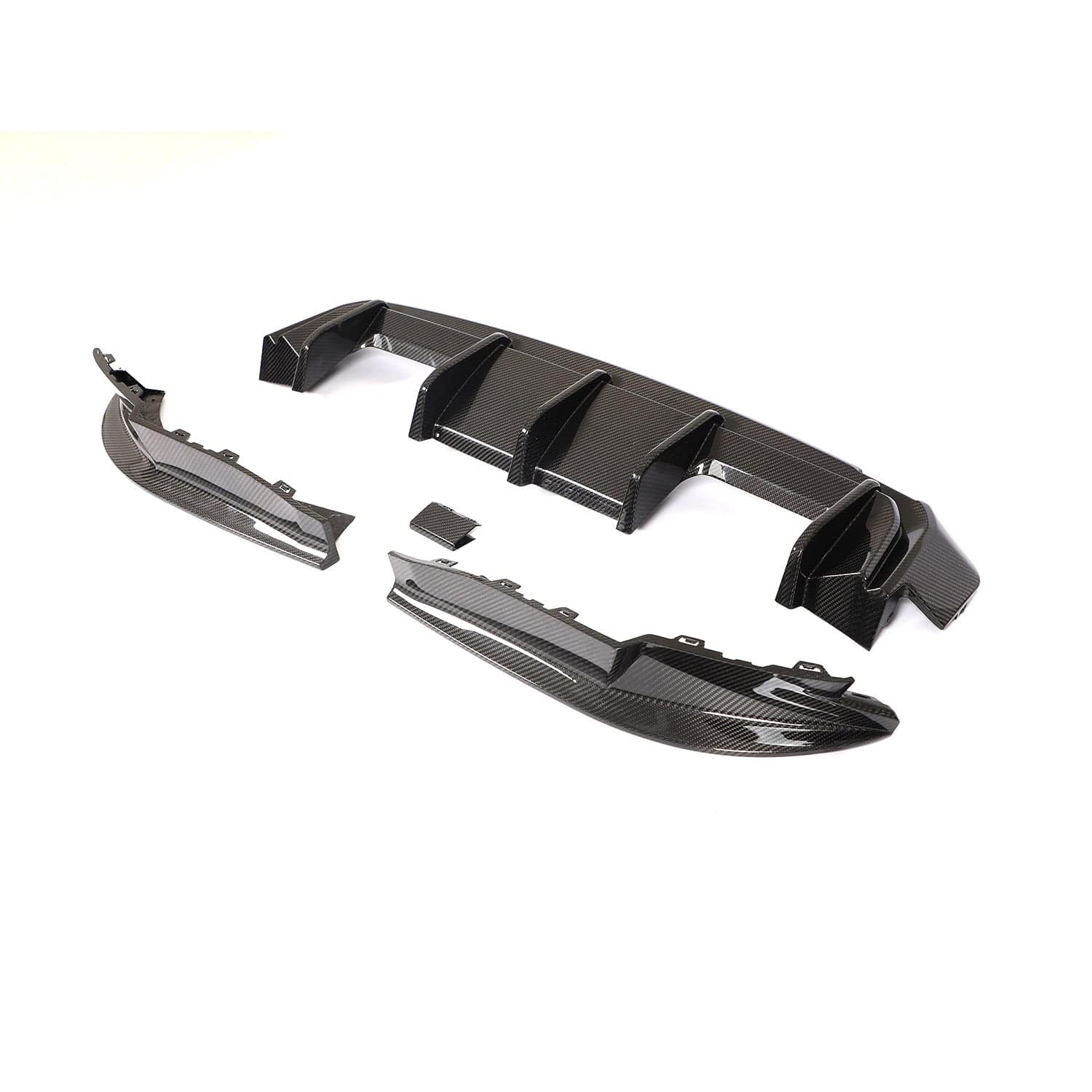 BMW M4 G82 G83 carbon fibre diffuser by CT Carbon, showcasing sleek aerodynamic design and lightweight construction.