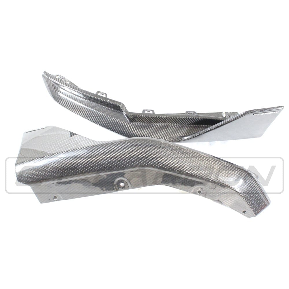 BMW M4 G82 G83 carbon fibre rear bumper corners by CT Carbon, stylish accessory for enhanced rear aesthetics.