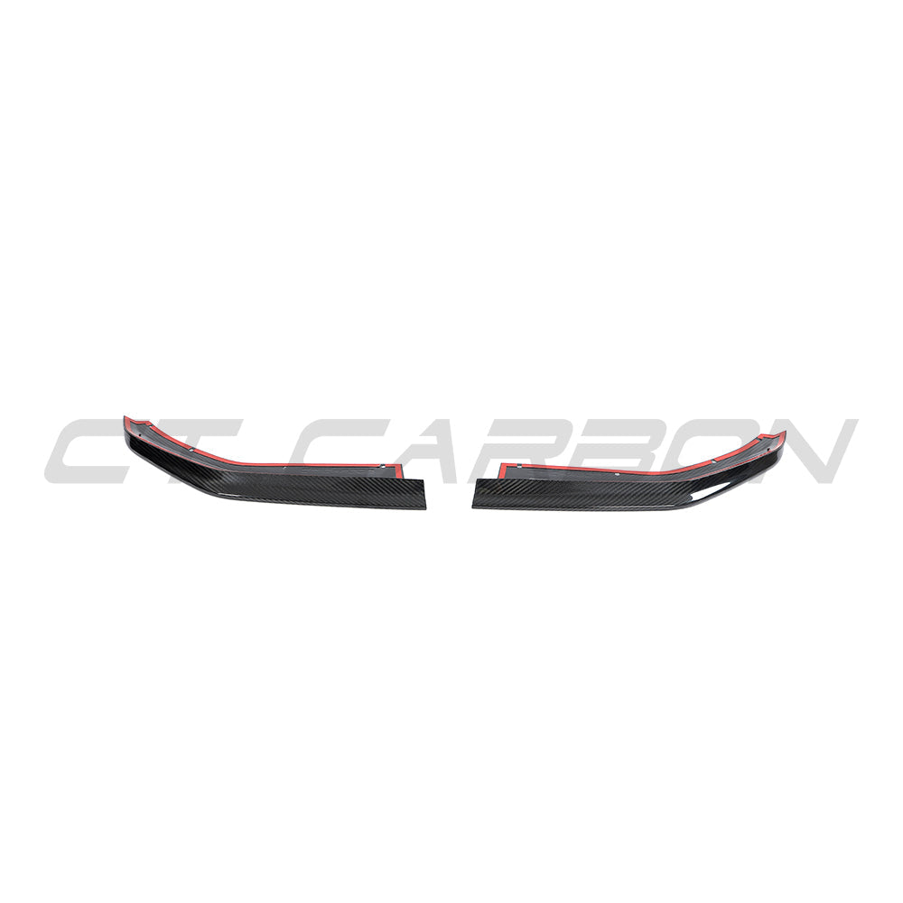 BMW M4 G82 G83 carbon fibre rear corner extensions by CT Design, showcasing aerodynamic accessories for sporty vehicle styling.