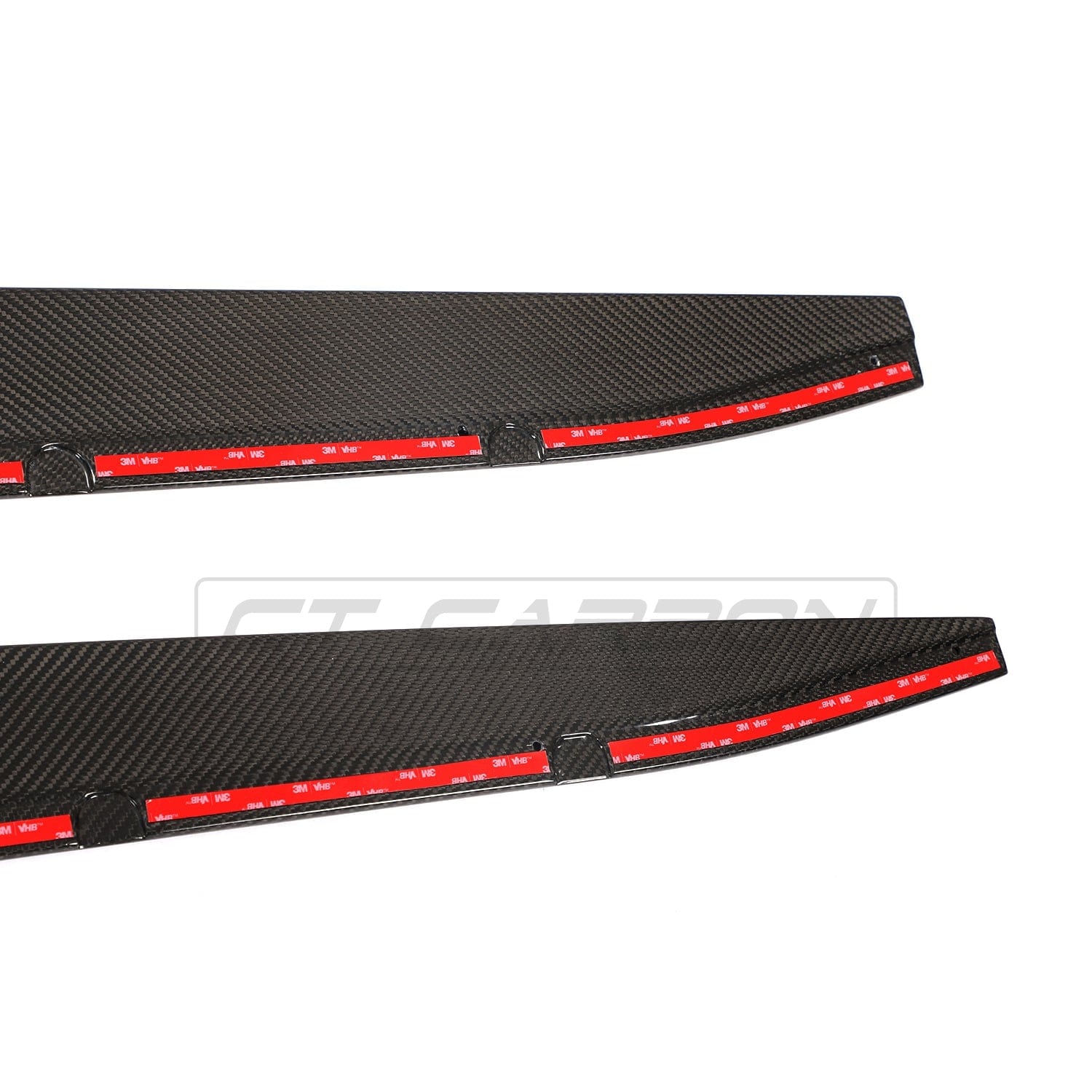 BMW M4 G82 G83 carbon fibre side skirt extensions by CT Carbon, showcasing sleek, lightweight side skirts with a textured finish.