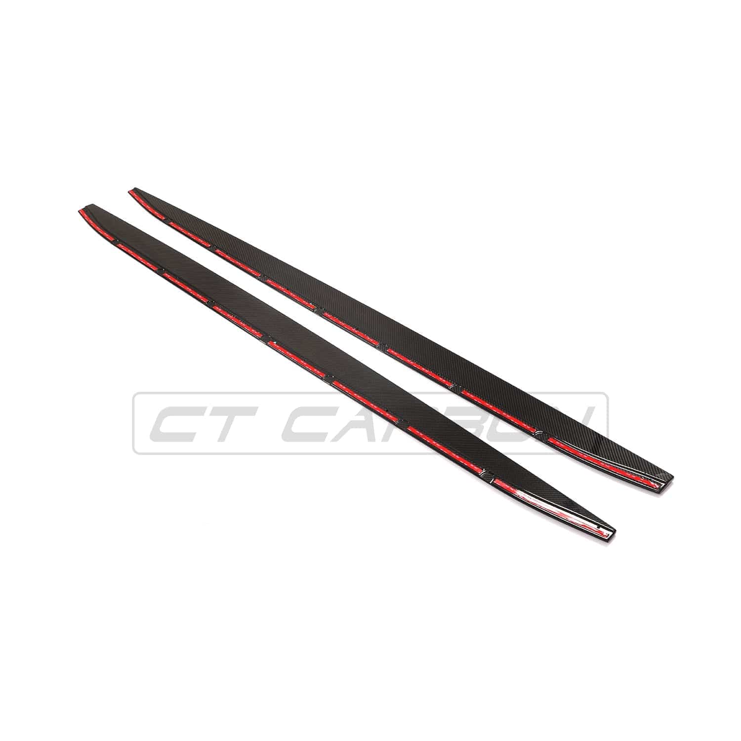 BMW M4 G82 G83 carbon fibre side skirt extensions by CT Design, showcasing sleek, lightweight aerodynamic enhancements.