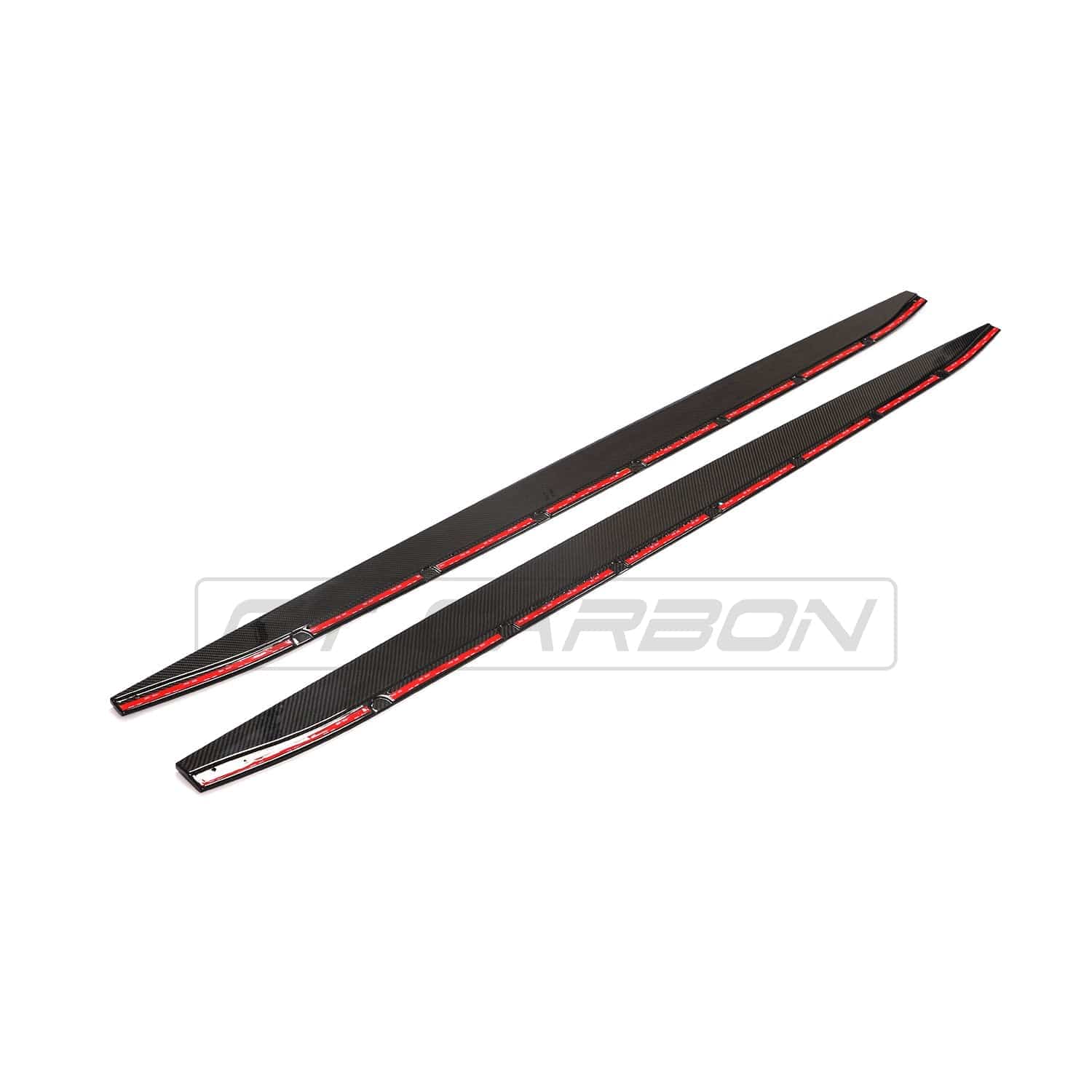 BMW M4 G82 G83 carbon fibre side skirt extensions by CT Design, showcasing sleek, lightweight aerodynamic enhancements.