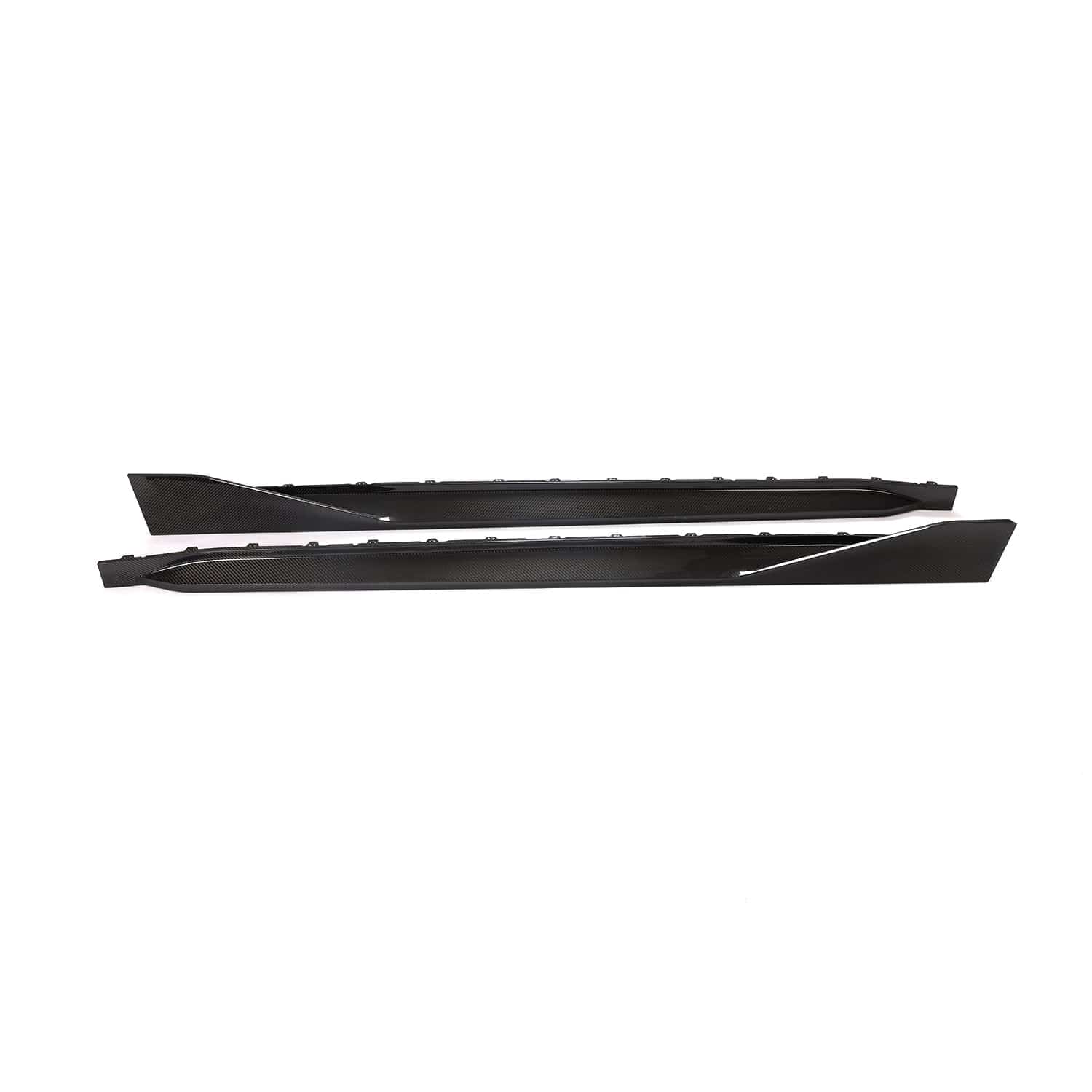 BMW M4 G82 G83 carbon fiber side skirts with MP style from CT Carbon, showcasing sleek, lightweight automotive side panel accessories.