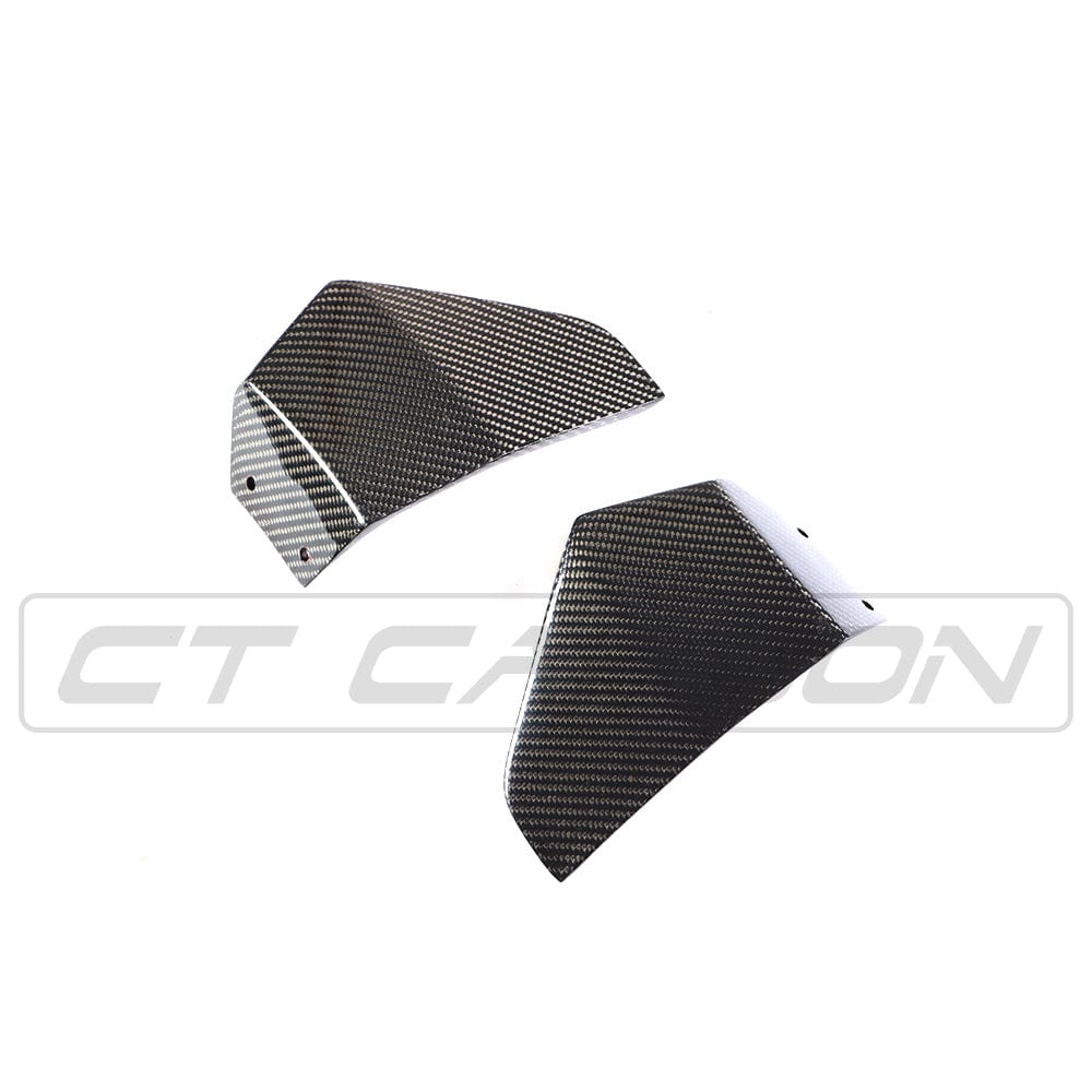 BMW X3 G01 2017-2021 CT Carbon carbon fibre corner splitters, close-up view showing sleek aerodynamic design.