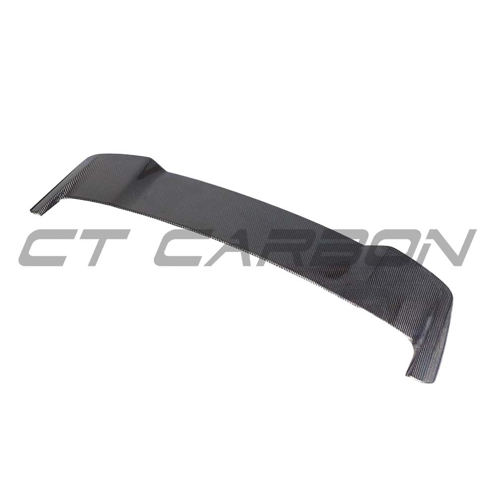 BMW X3 G01 2017-2024 CT Carbon fibre spoiler installed on the rear of the vehicle, showcasing a sleek, aerodynamic design.