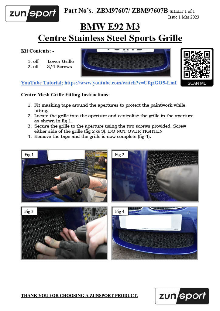 BMW E92 M3 - Front Grille Set
