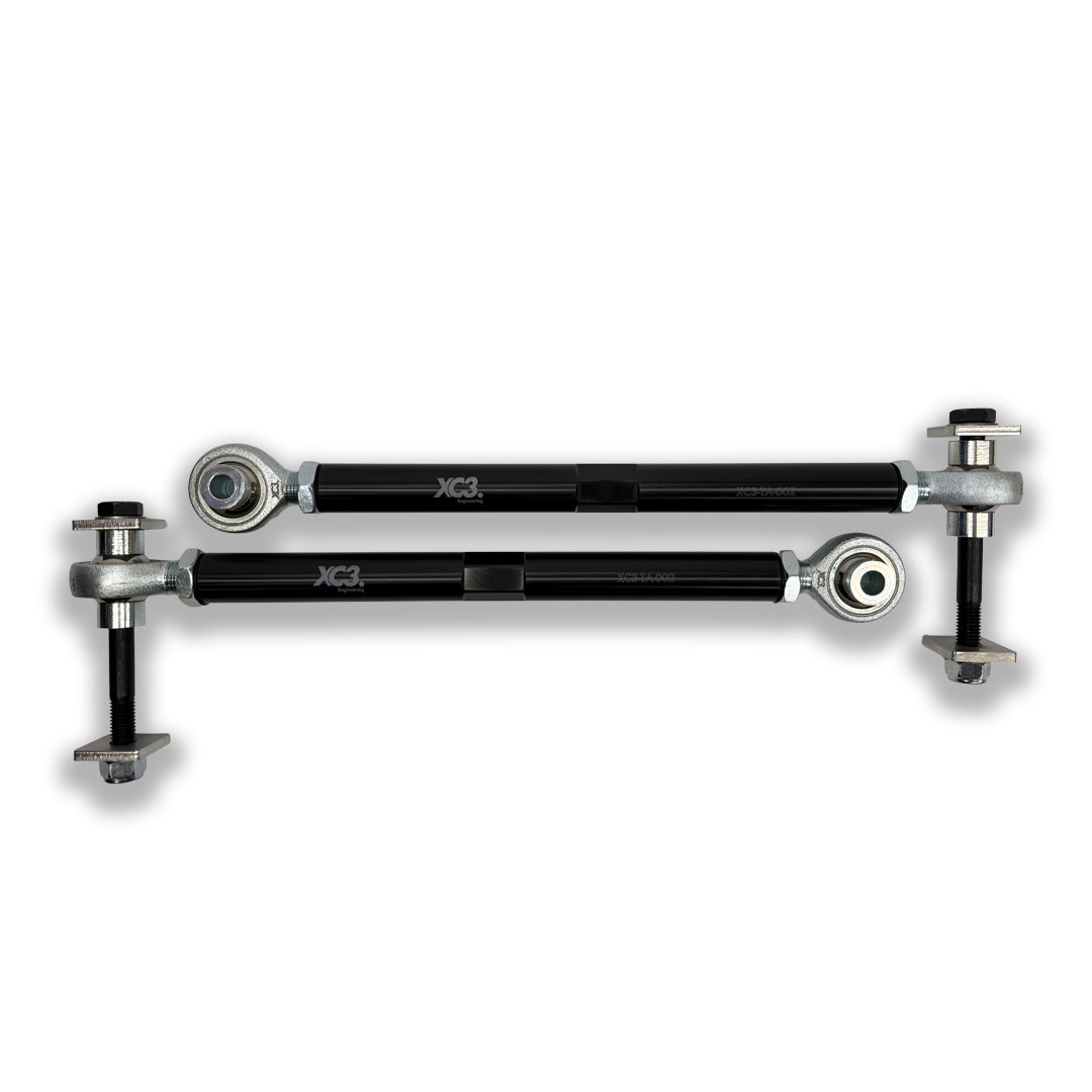 BMW M3 E9X rear toe arms by XC3 Engineering, adjustable suspension components for precise alignment and performance.