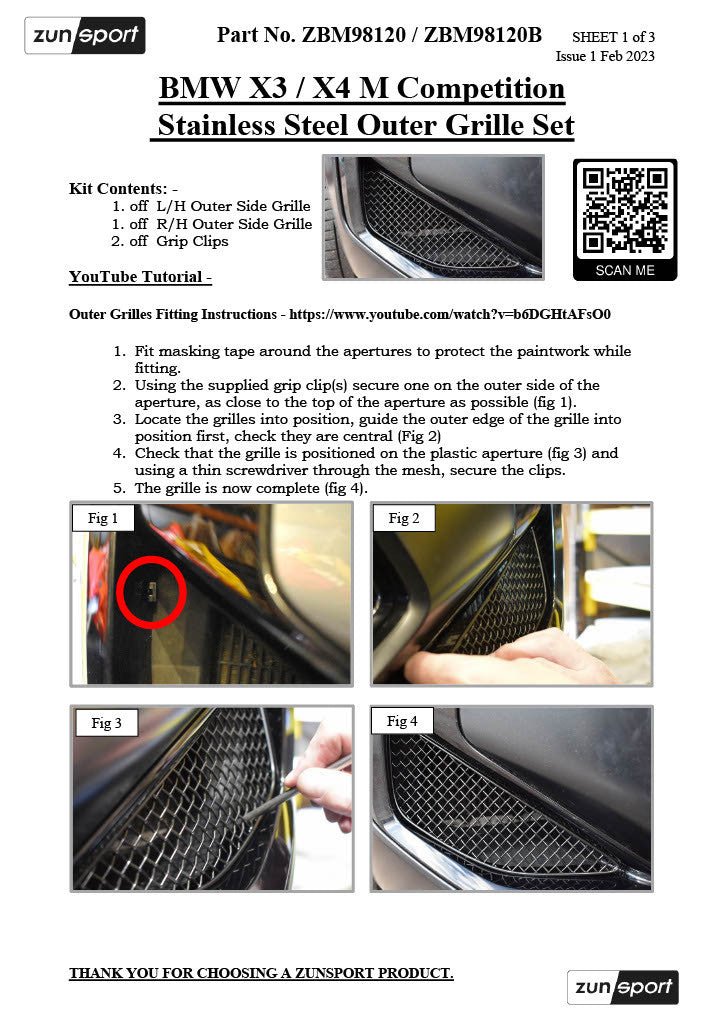 BMW X3 / X4 M Competition - Front Grille Set