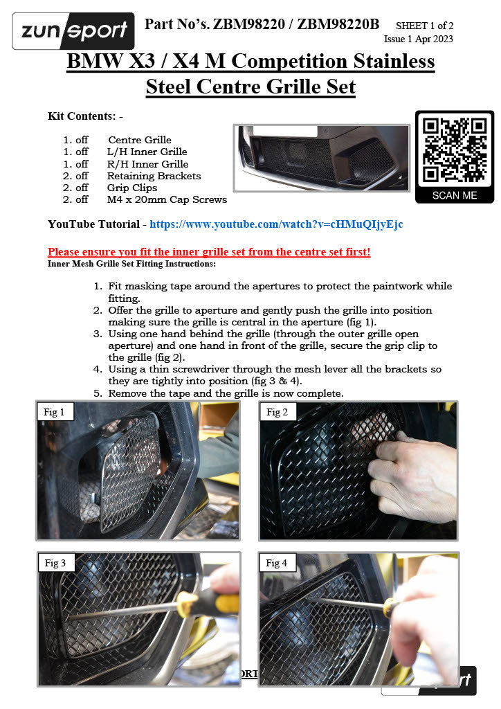 BMW X3 / X4 M Competition - Front Grille Set - Nineteen72 Performance
