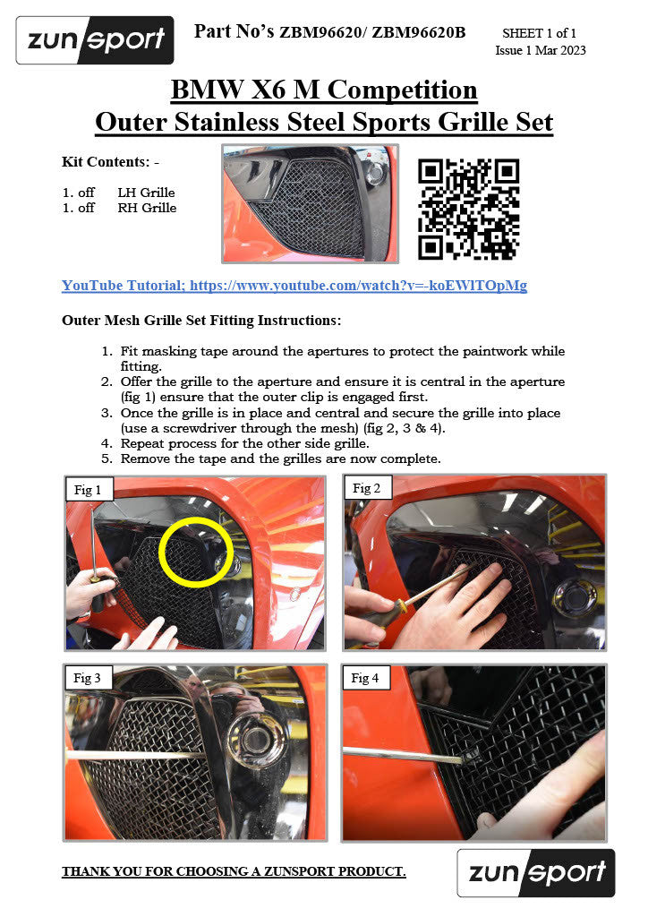 BMW X6 M Competition - Front Grille Set