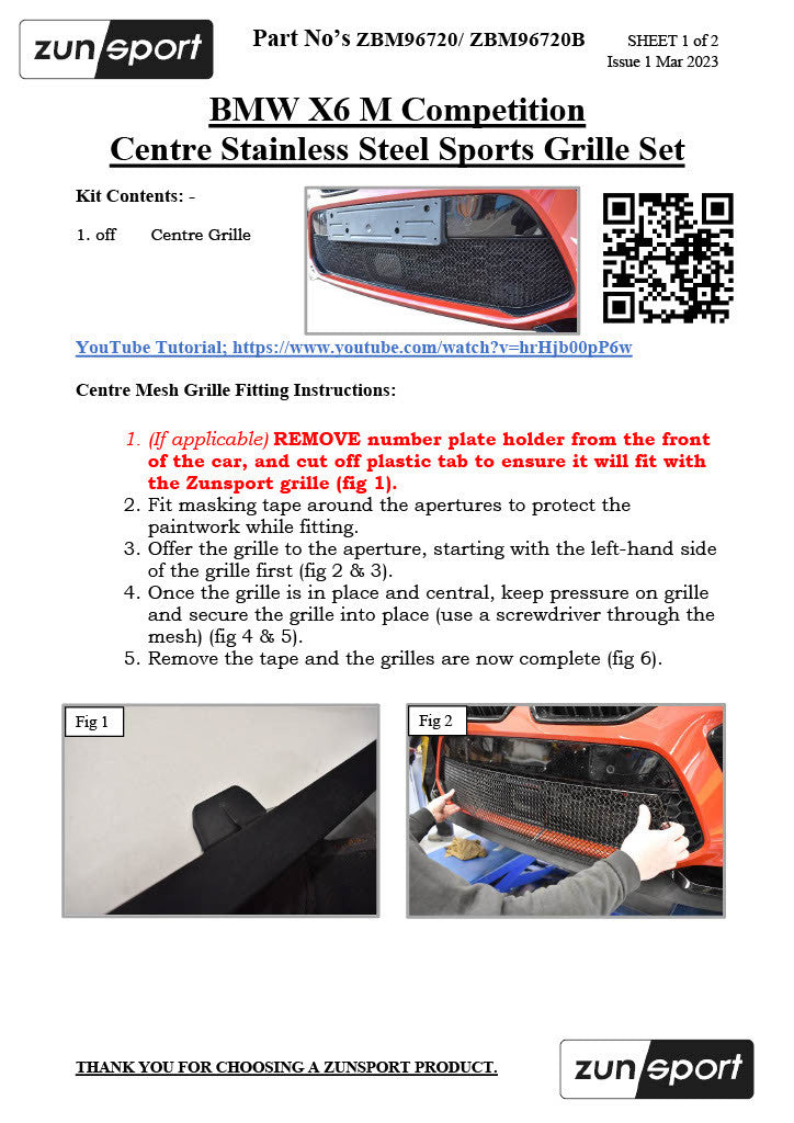 BMW X6 M Competition - Front Grille Set