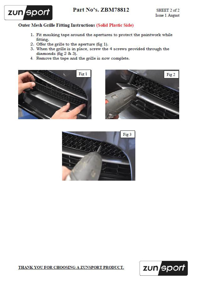 BMW M135i - Front Grille Set