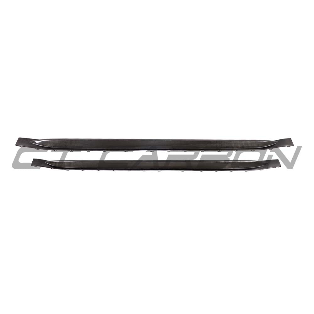 BMW G80 M3 full carbon fibre kit by CT Carbon, including side skirts and body panels, showcasing a sleek V8 sports car.