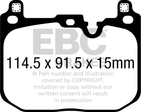 EBC - Front Yellowstuff 4000 Brake Pad Set DP42393R (1 Series, 2 Series, M135 X-Drive F40, M235i X-Drive F44)