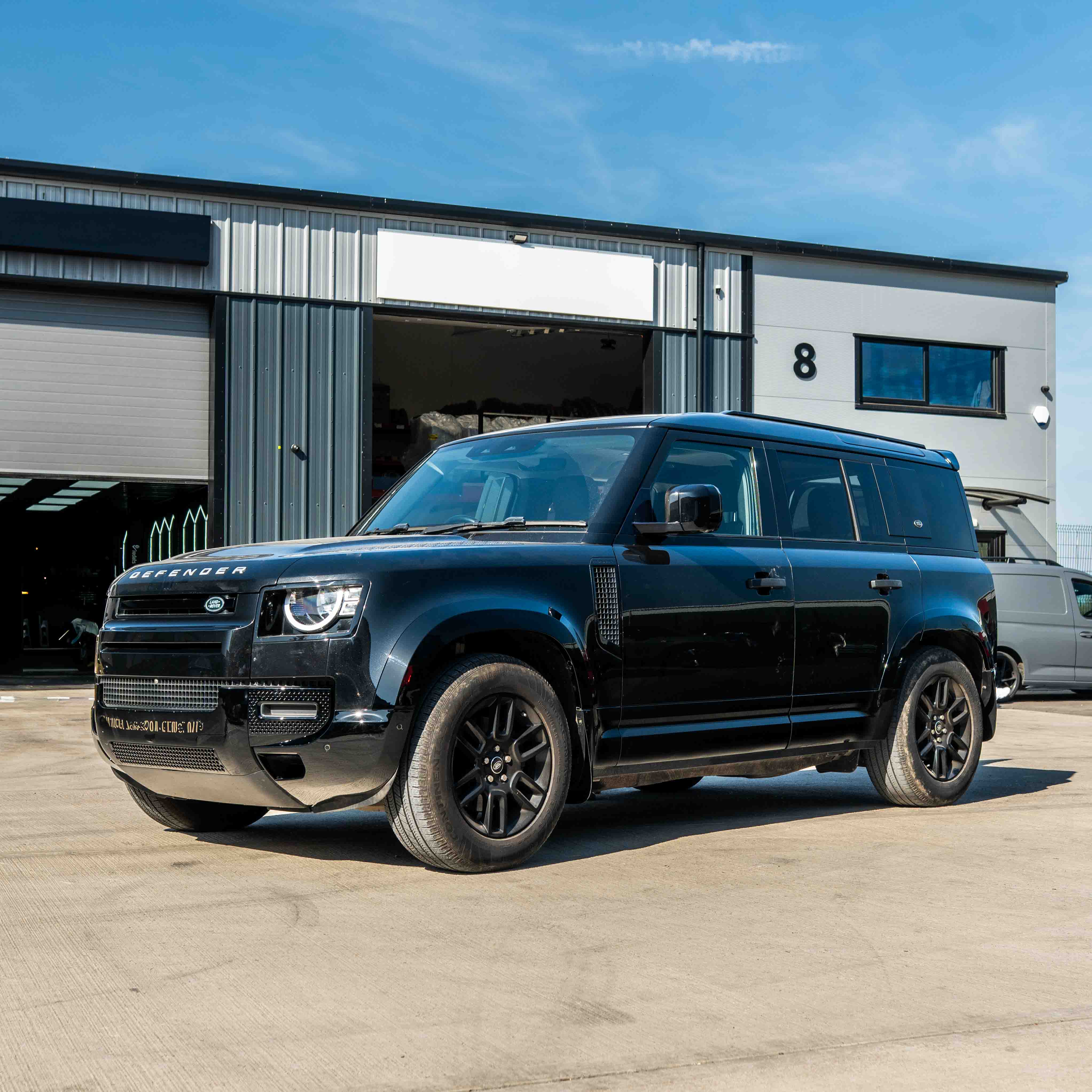 CT Carbon Land Rover Defender L663 110 & 90 gloss black front and rear middle trim kit, vehicle interior upgrade.