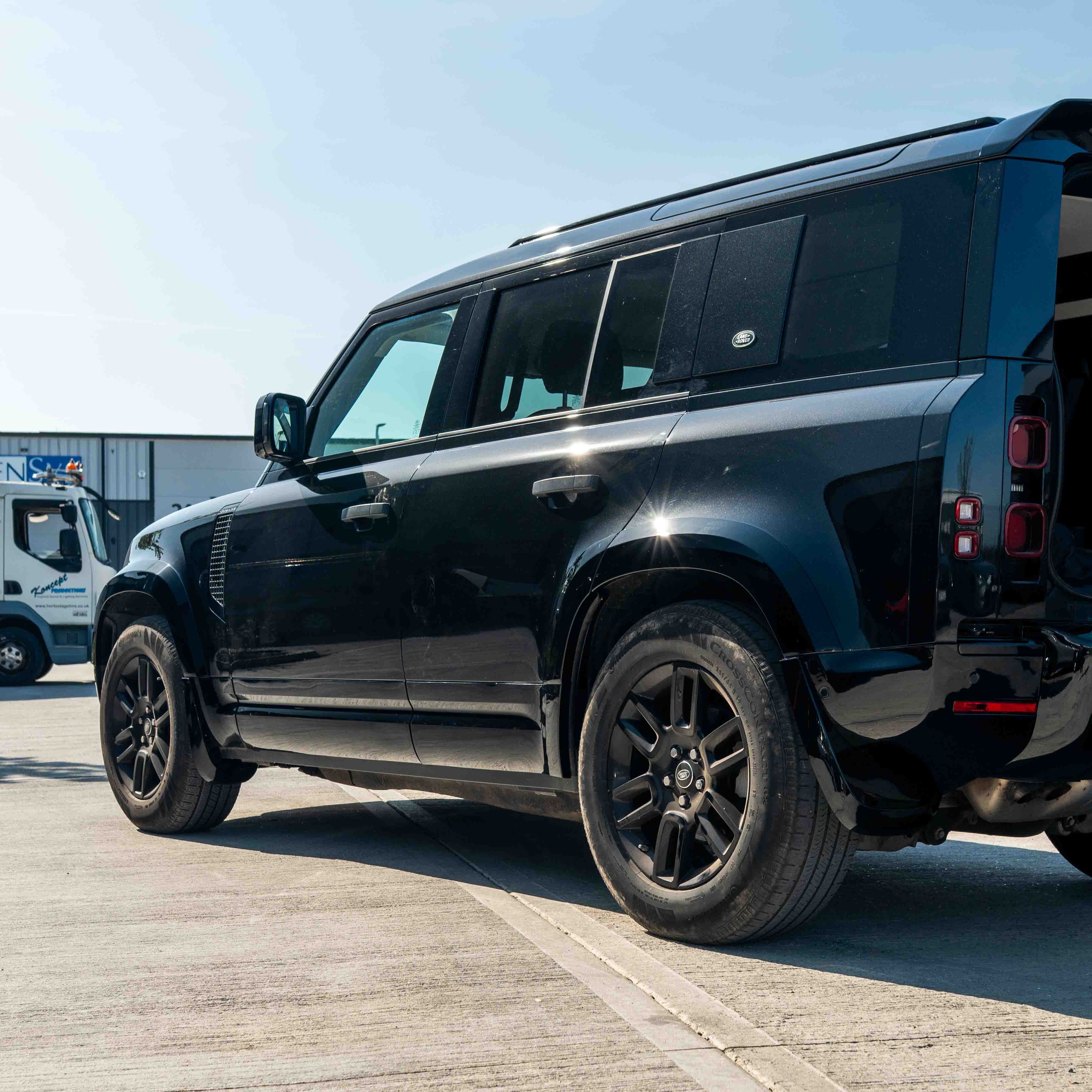 CT Carbon Land Rover Defender L663 110 & 90 gloss black front and rear middle trim kit, durable automotive interior upgrade