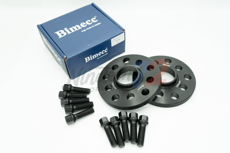 BIMECC Stance Kit for BMW M135i M140i, includes wheel spacers, installed on a 2012-2019 vehicle for improved stance.