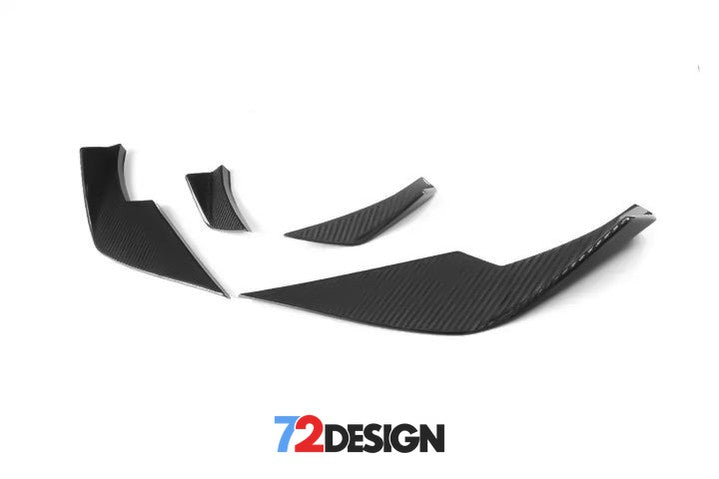 72Design BMW M3/M4 (G80/G82) Gloss Carbon Fibre (Pre-Preg) CSL Style Front Canard - Nineteen72 Performance