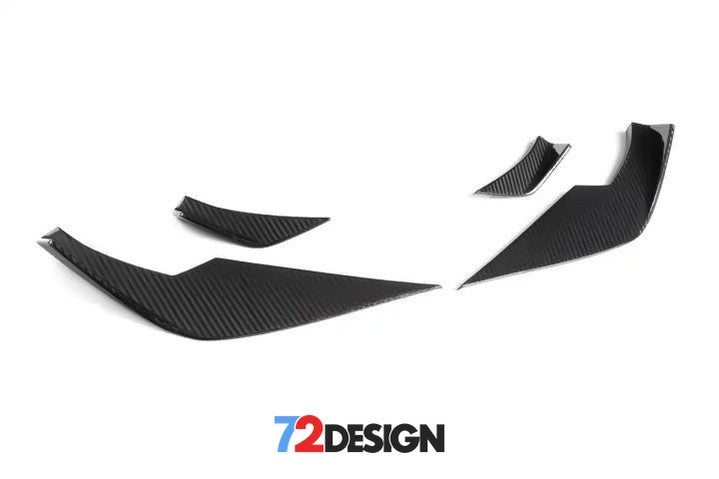 72Design BMW M3/M4 (G80/G82) Gloss Carbon Fibre (Pre-Preg) CSL Style Front Canard - Nineteen72 Performance