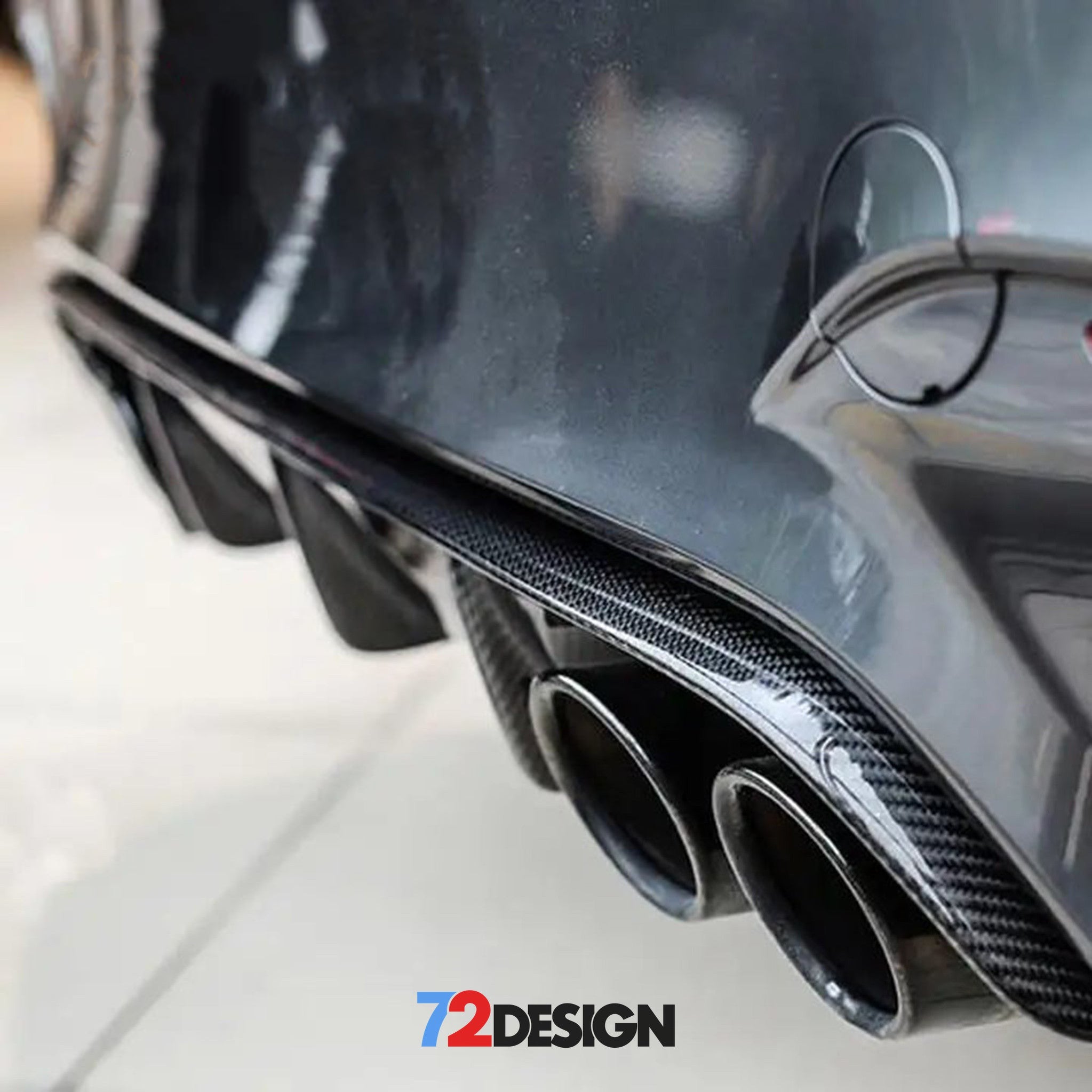 72Design BMW M3/M4 (F80/F82) Gloss Carbon Fibre (Pre-Preg) Performance Style Diffuser & Rear Spats - Nineteen72 Performance