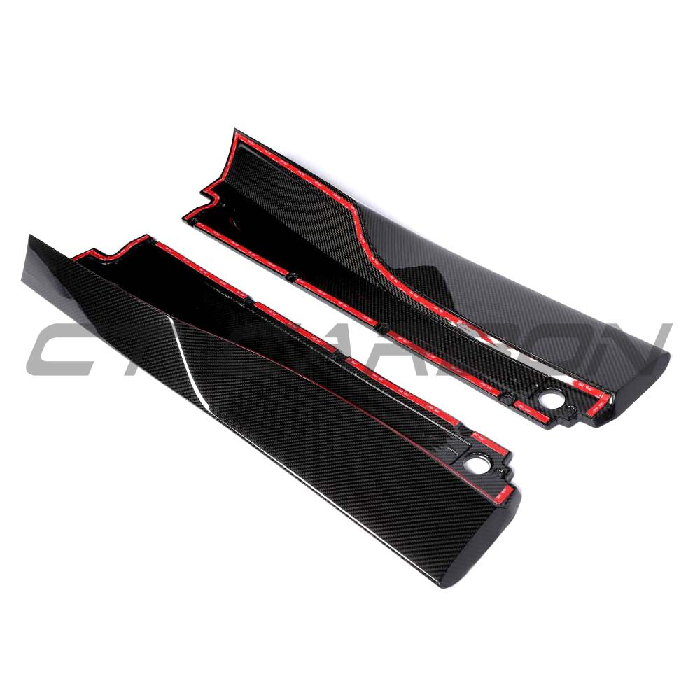 CT Carbon MCLAREN 750S 2023 carbon fibre side skirts with sleek aerodynamic design and detailed finish.