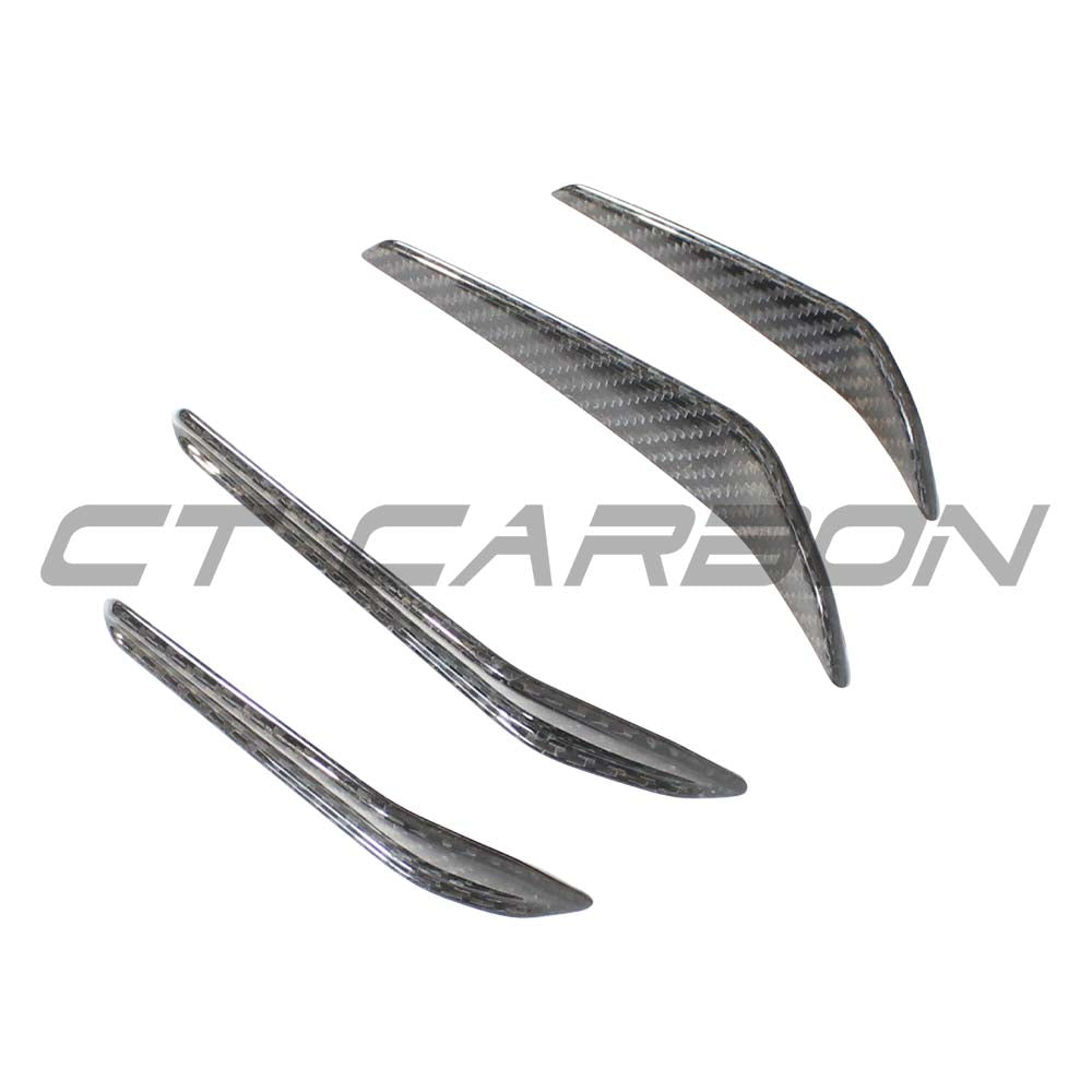 CT Carbon carbon fiber front bumper canards for BMW M3/M4 G80 G81 G82 G83 2021+ accessories on a car.