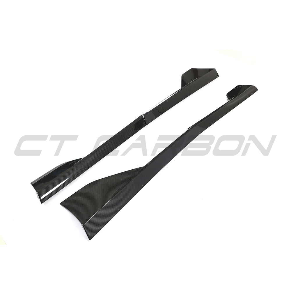CT Carbon McLaren 570S full carbon fiber kit V2, showing detailed carbon fiber panels and components on the car.